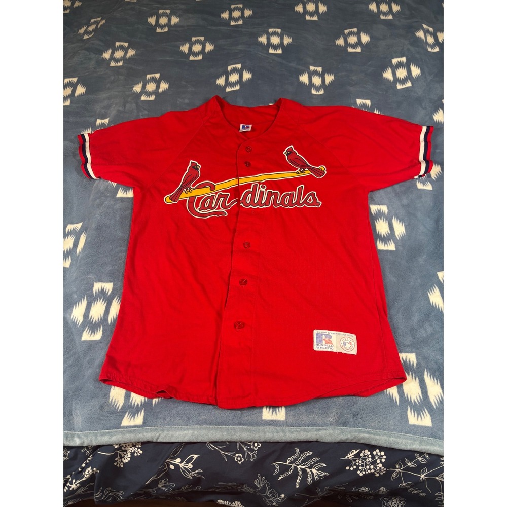 Vintage Russell Athletic St Louis Cardinals Baseball Jersey Red Mens Medium USA